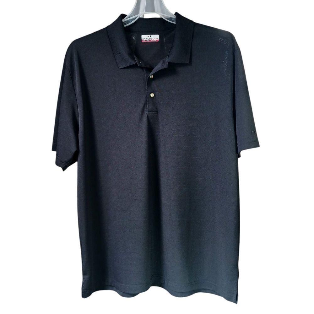 GRAND SLAM Polo Golf Shirt Short Sleeve Performance Fabric Black Size XXL - Picture 2 of 10